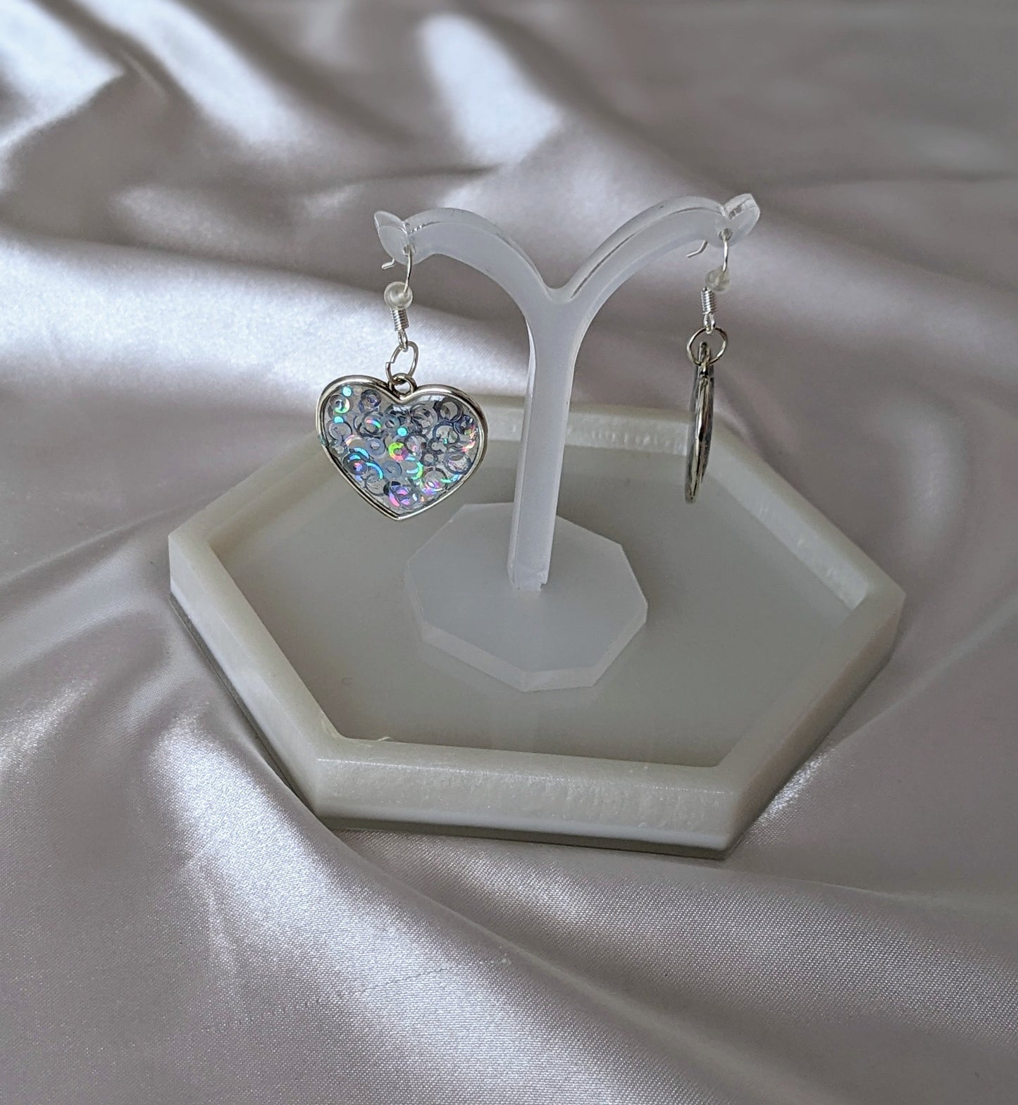 BOUCLES D'OREILLES CŒUR HOLOGRAPHIQUE