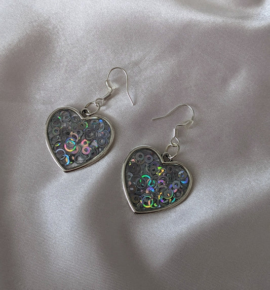 BOUCLES D'OREILLES CŒUR HOLOGRAPHIQUE