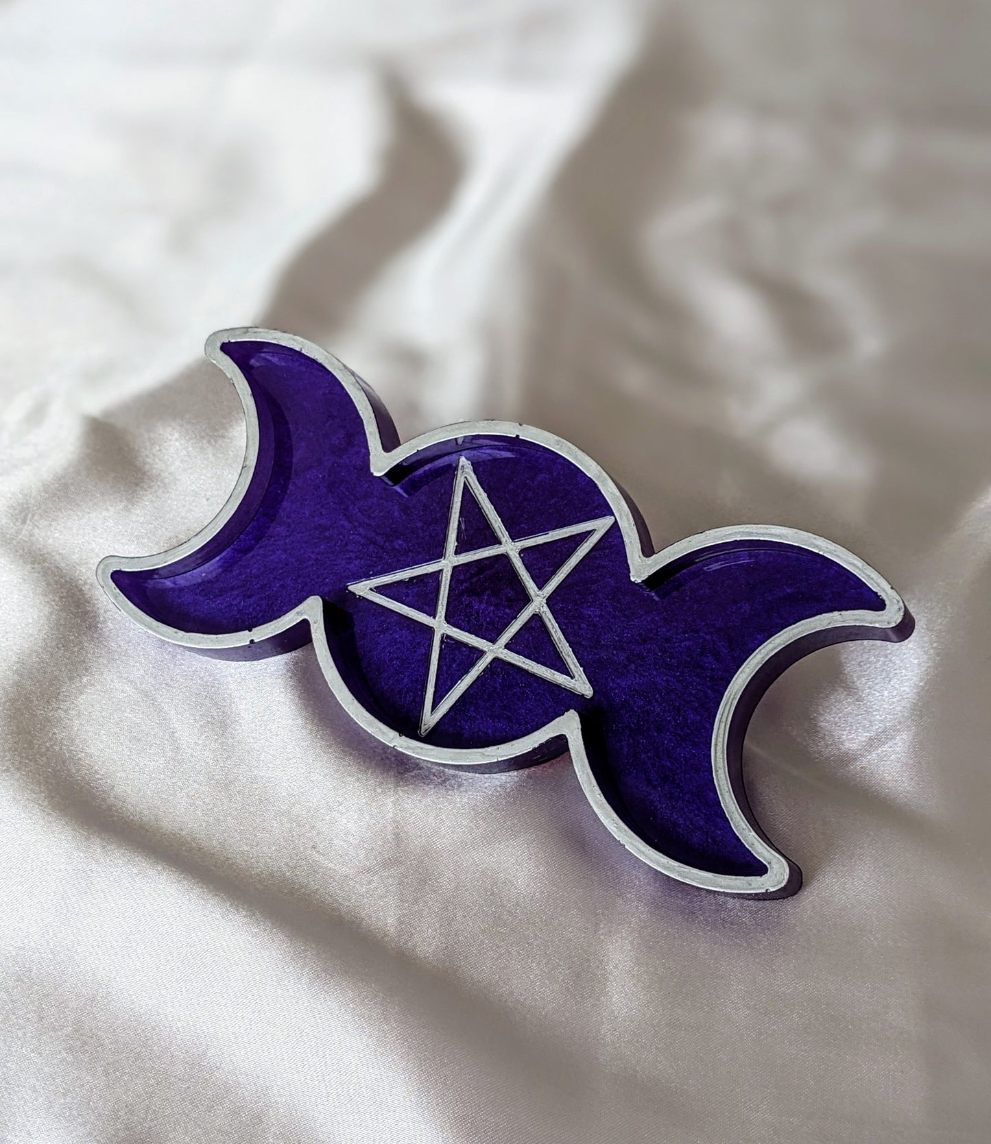 Plaque de rechargement triple lune Wicca