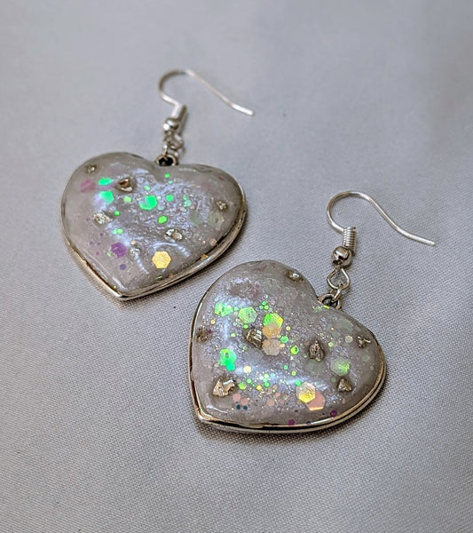 BOUCLES D'OREILLES CŒUR HOLOGRAPHIQUE