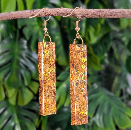 BOUCLES D'OREILLES DORÉ 5CM