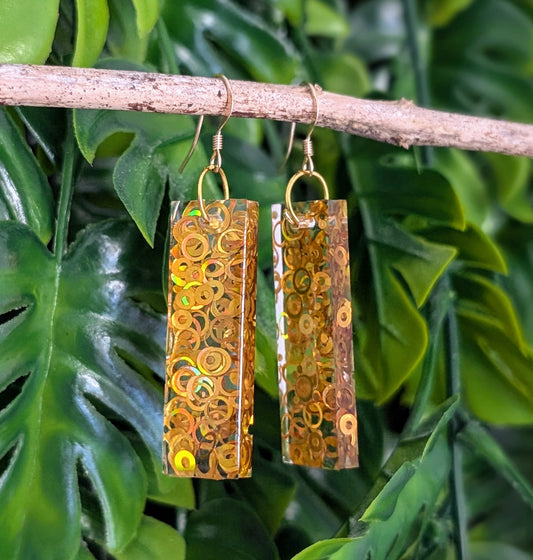 BOUCLES D'OREILLES DORÉ 4CM