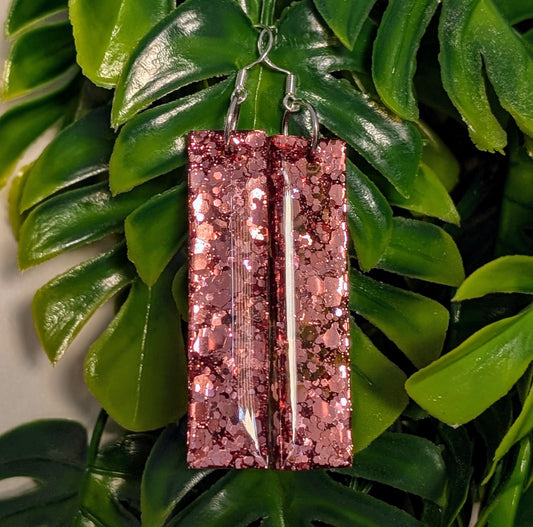 BOUCLES D'OREILLES ROSE GOLD 5CM