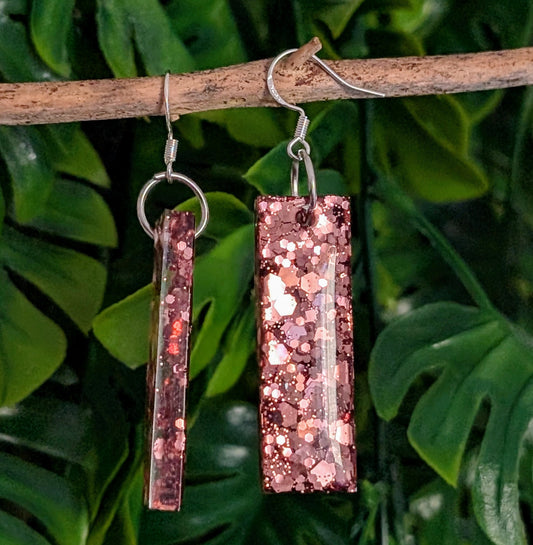 BOUCLES D'OREILLES ROSE GOLD 4CM