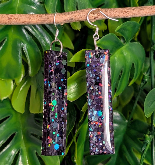 BOUCLES D'OREILLES NOIR 5CM