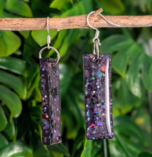 BOUCLES D'OREILLES NOIR 4CM