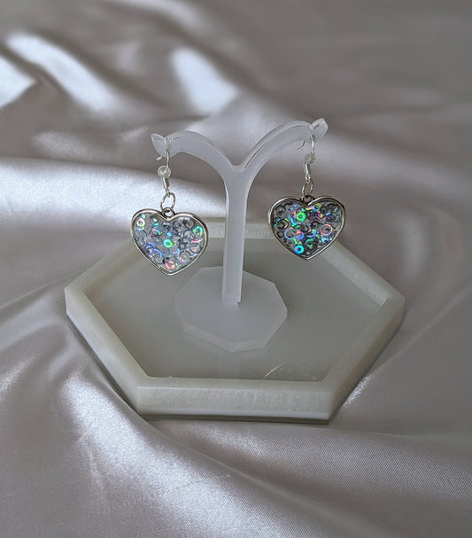 Boucles d'oreilles Cœur Holographique