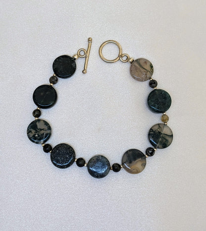 Bracelet Labradorite et Agate Mousse