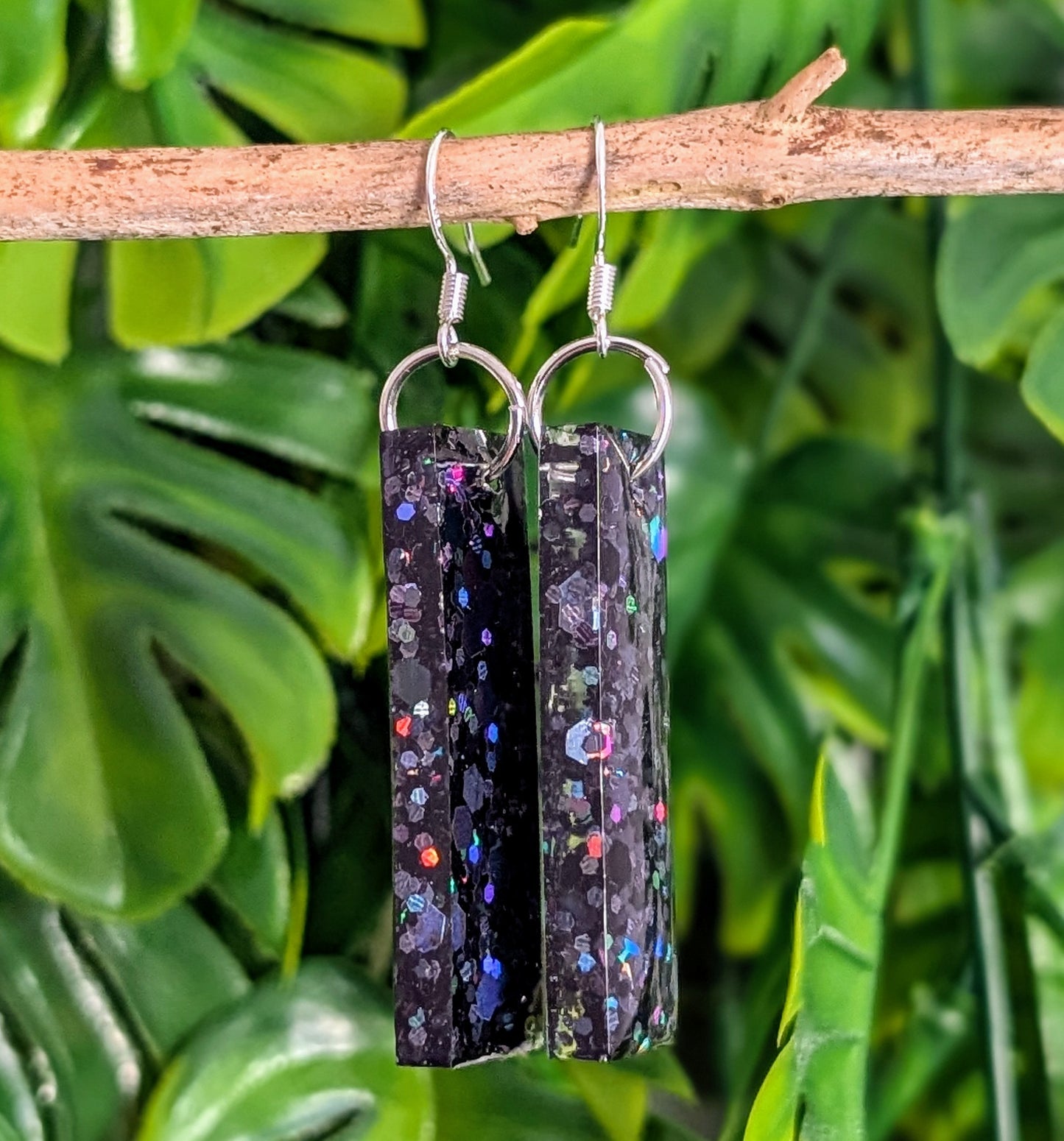 Boucles D'oreilles Noir 4cm