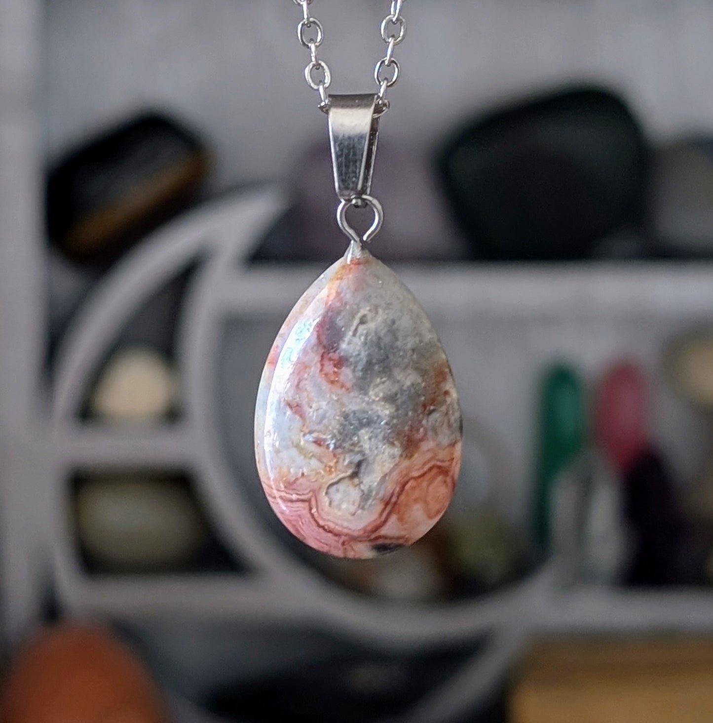 Collier Agate Crazy lace