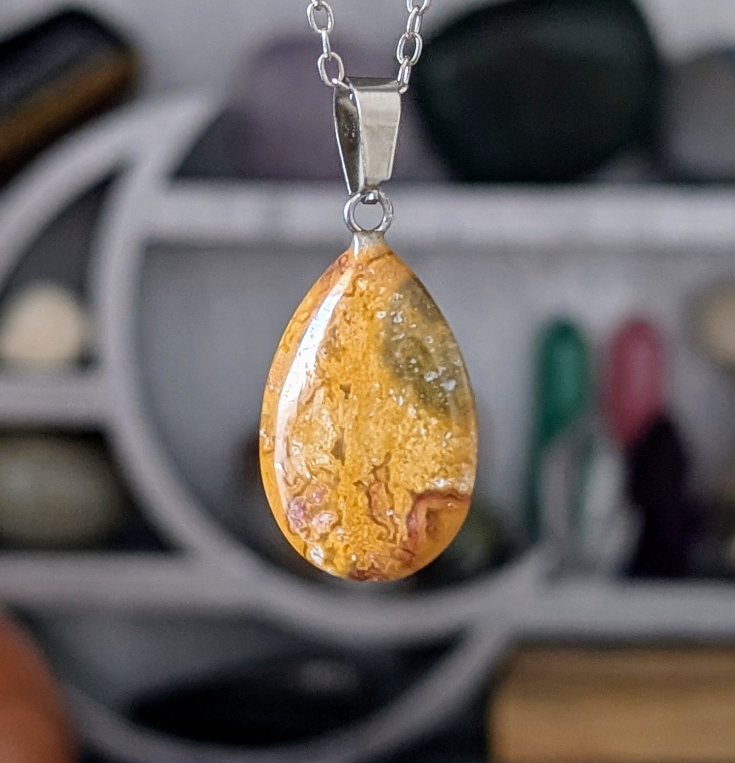 Collier Agate Crazy Lace