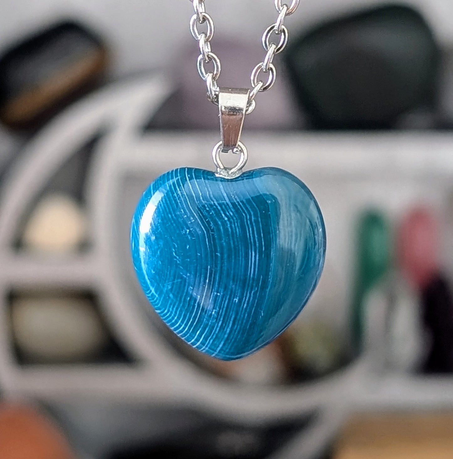 Collier Agate Bleu