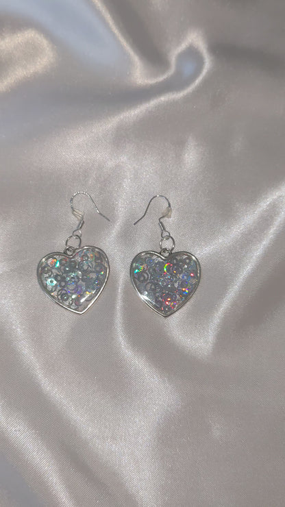 Boucles d'oreilles Cœur Holographique