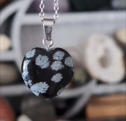 Collier Obsidienne Flocon de neige