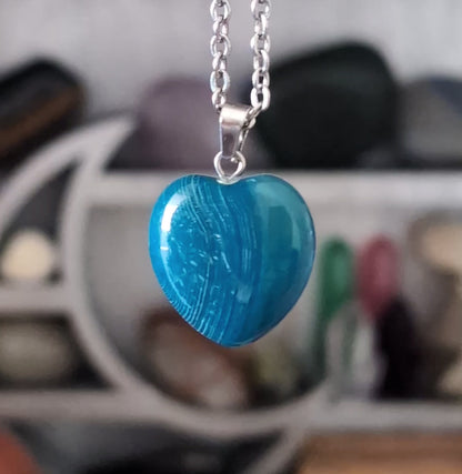 Collier Agate Bleu