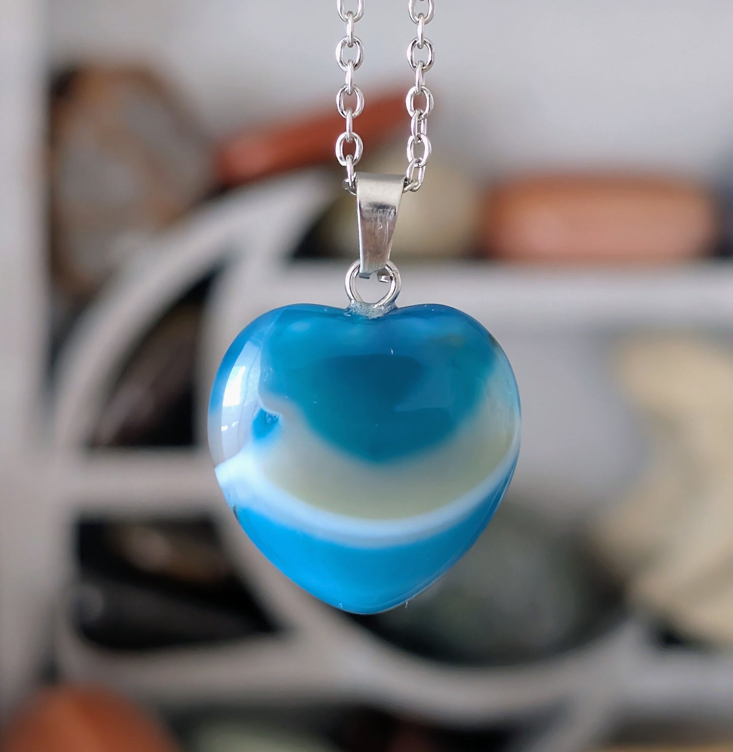COLLIER AGATE BLEU