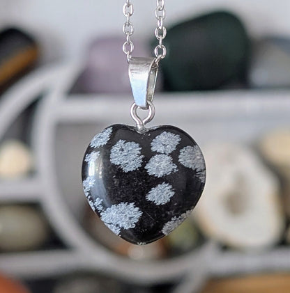 Collier Obsidienne Flocon de neige