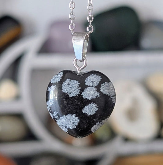 Collier Obsidienne Flocon de neige